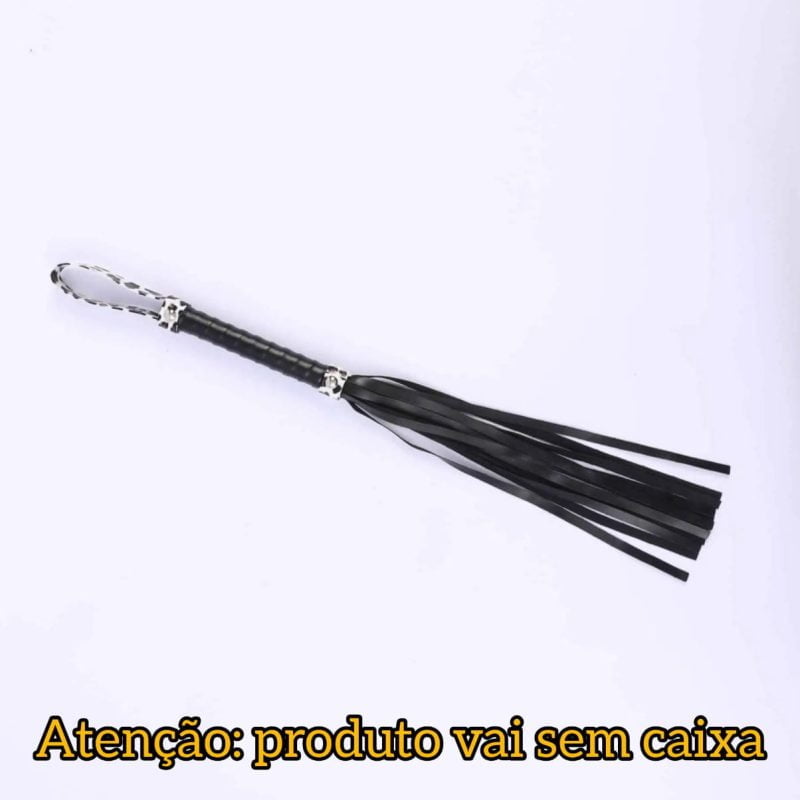 Chicote Preto Leopardo Branco Cod. BL 10026