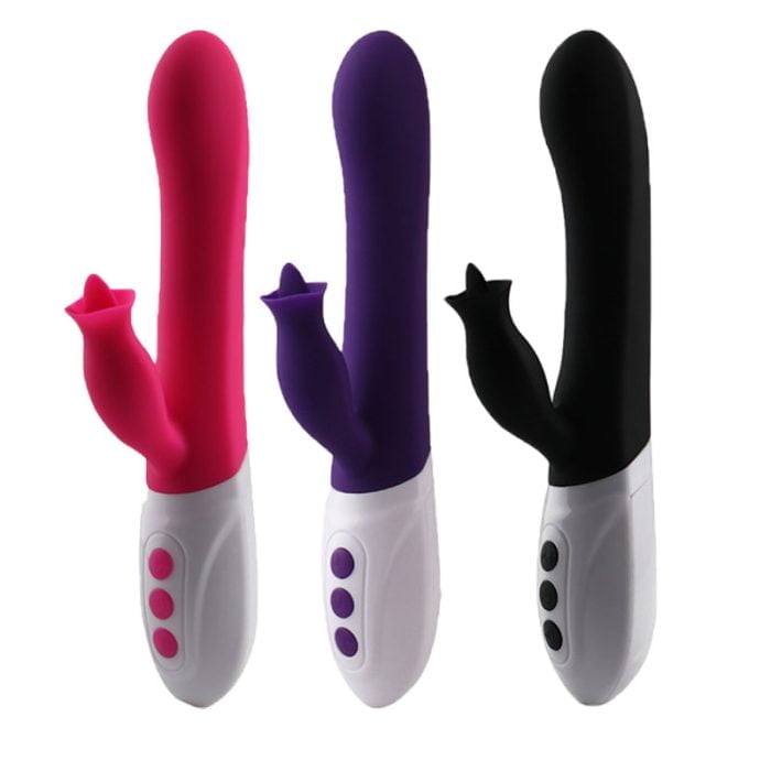 Vibrador Rotativo c/ Estimulador do Clitóris Vai e Vem 12 Vibrações Recarregável Cod. BC1017