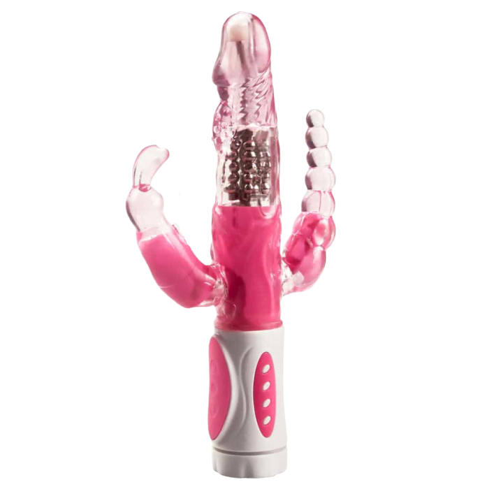 Vibrador Rabbit Rotativo Vibração Triplo 12 Vibrações á Pilha Cod. BC1013