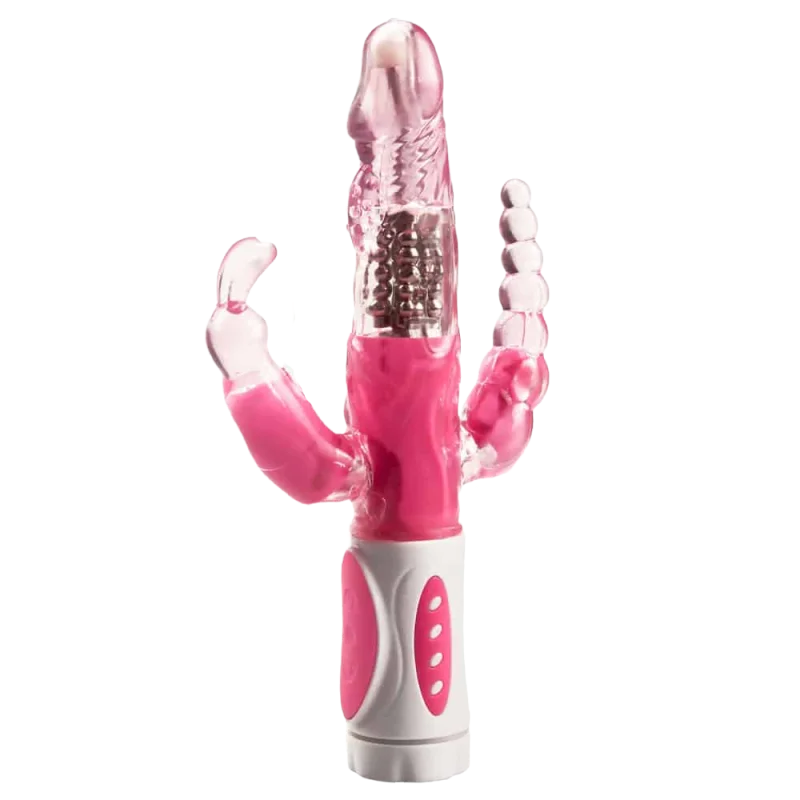 Vibrador Rabbit Rotativo Vibração Triplo 12 Vibrações á Pilha Cod. BC1013