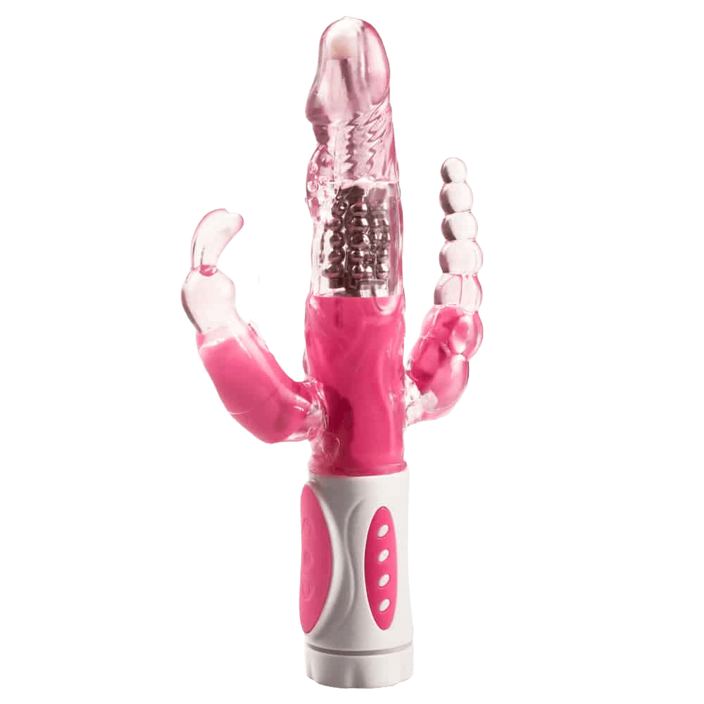 Vibrador Rabbit Rotativo Vibração Triplo 12 Vibrações á Pilha Cod. BC1013