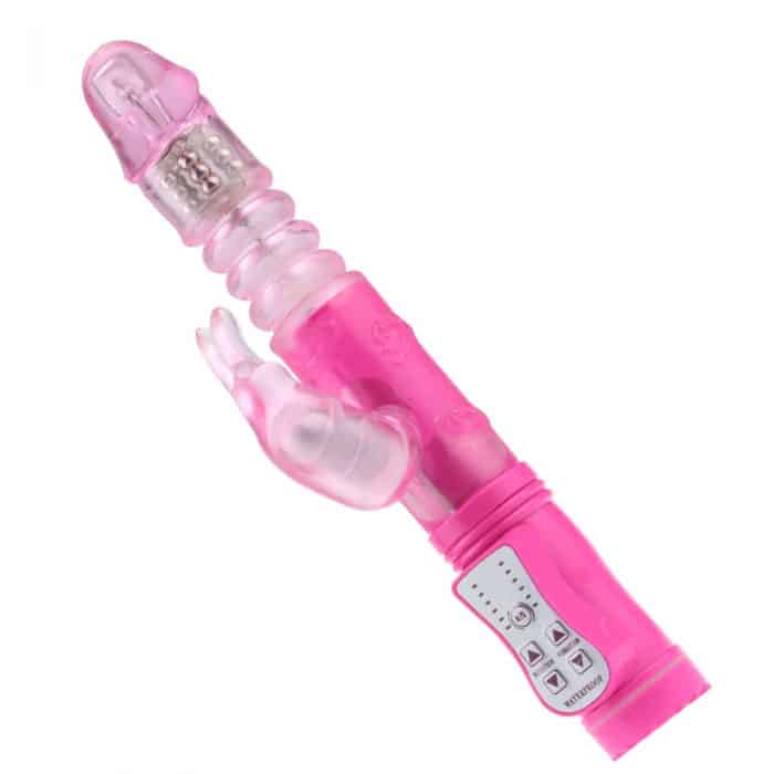 Vibrador Rabbit Vai e Vem, Rotativo 12 Vibrações á Pilha Cod. BC1009