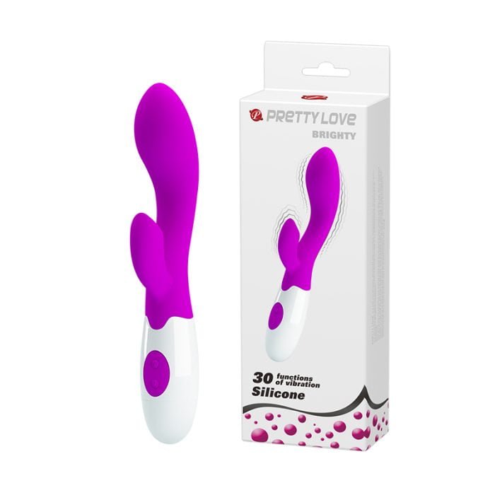 Vibrador Brighty com Estimulador do Clitóris 30 Vibrações á Pilha Cod. BI-014174