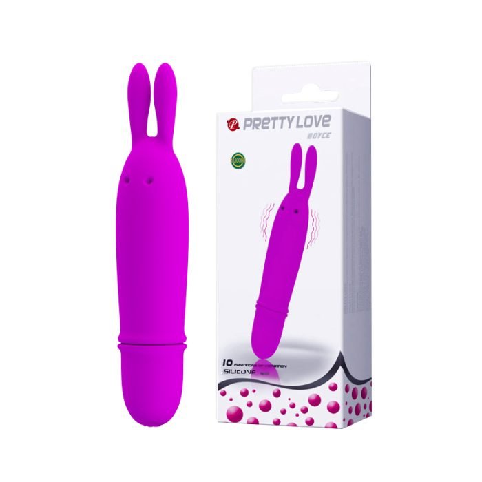 Mini Massageador Rabbit Revestido de Silicone 10 Vibrações á Pilha Cod. BI-014191