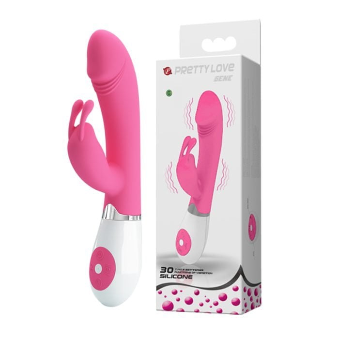 Vibrador Gene com Estimulador do Clitóris 30 Vibrações á Pilha Cod. BI-014224