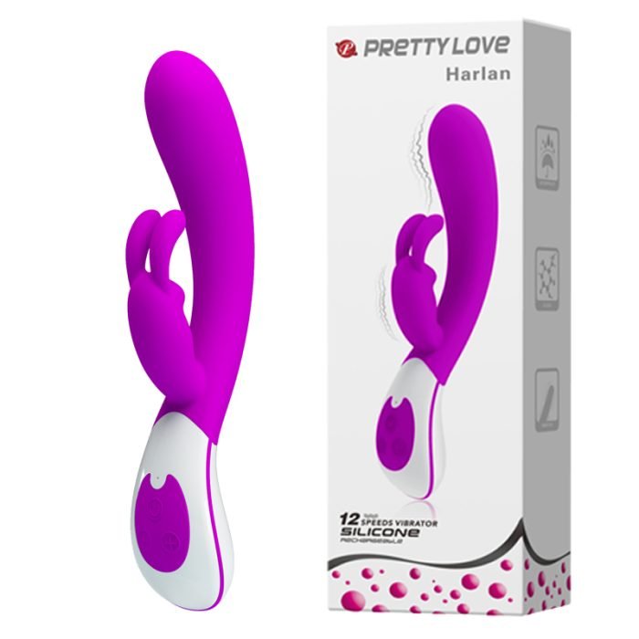 Vibrador Harlan com Estimulador do Clitóris 12 Vibrações Recarregável Cod. BI-014232-1
