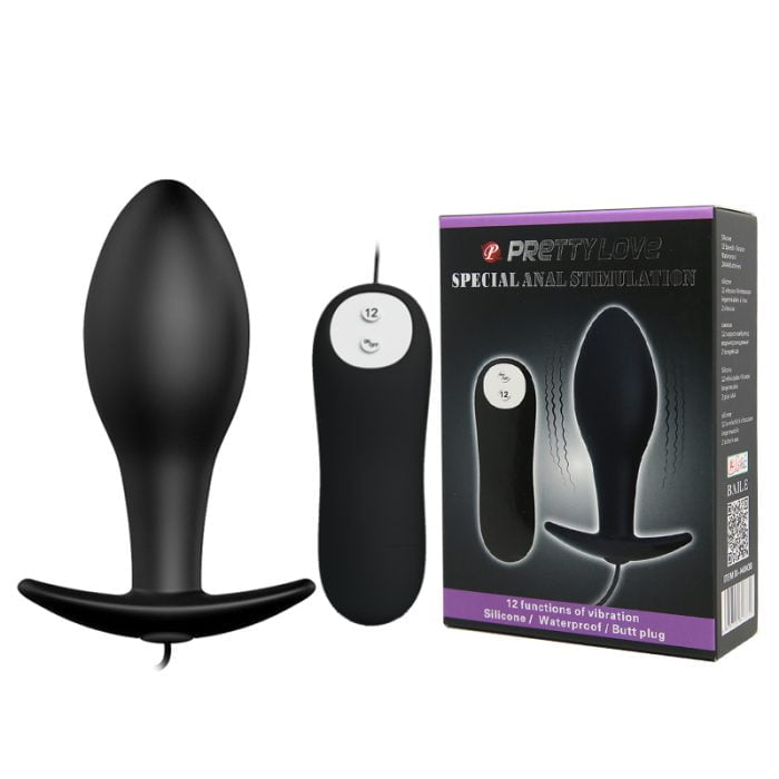 Plug Anal Silicone 12 Vibrações á Pilha Cod. BI-040038