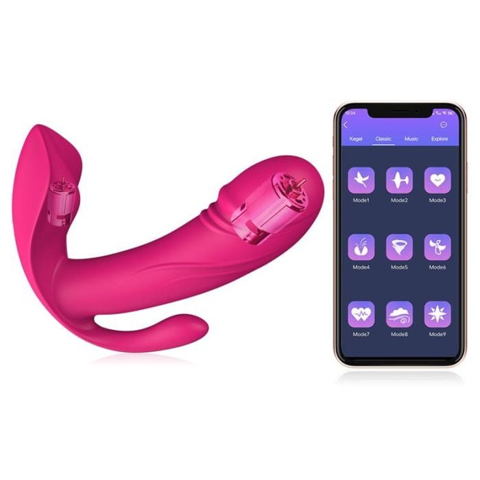 Vibrador Wireless Tripa Estimulação Comando por APP a Prova d’água Recarregável Cod. BA10002 - Image 3