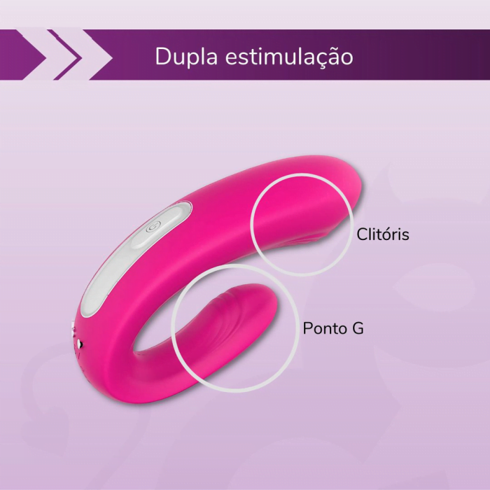 Vibrador p/ Casal Couple a Prova d'água 9 Vibrações Recarregável Cod. Feliz 1 - Image 2