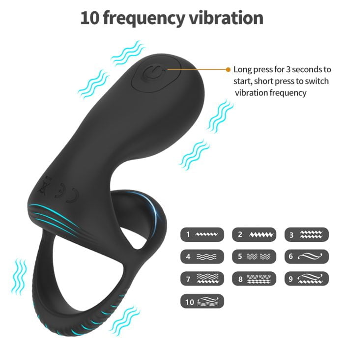 Anel Companheiro com 10 Modos de Vibração Recarregável Cod. XJ 1010 - Image 3
