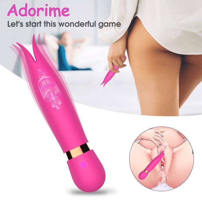 Golfinho Vibrador Mini Bastão com Ponta Dupla Recarregável Cod. XJ 1003