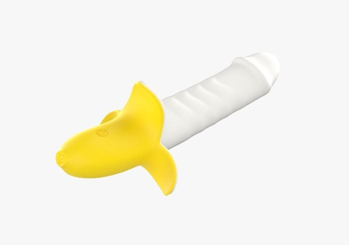 Vibrador Metralhadora Formato Banana com 8 Modos de Vibração Recarregável Cod. XX1002 - Image 2