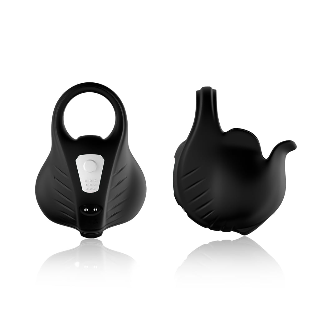 Anel Peniano com Massageador de Escroto com 9 Modos de Vibração Recarregável Sem Controle Cod. BY10015 - Imagem 2