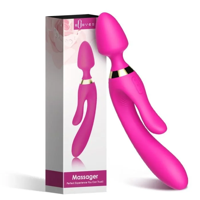 Vibrador Varinha Magica Duplo Recarregável com 9 Modos de Vibração Cod. BY10022
