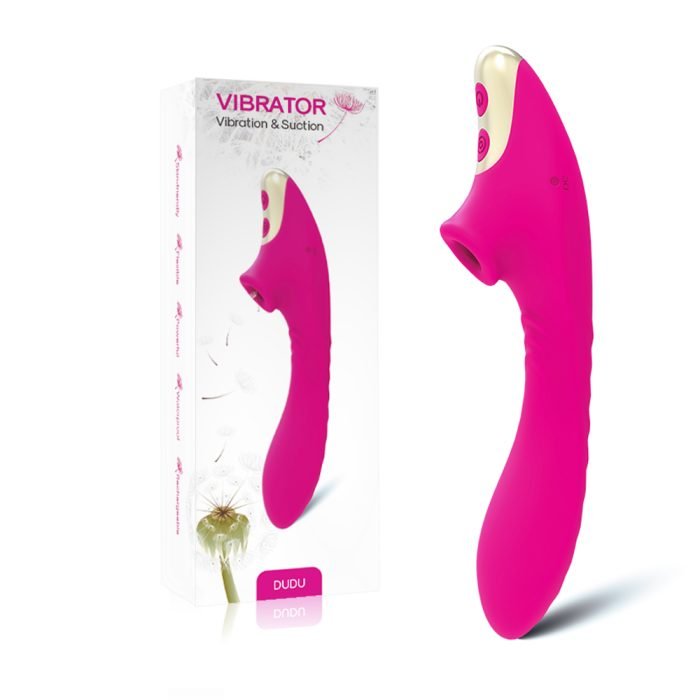 Vibrador com Estimulador de Clitóris e Mamilo com 9 Modos de Vibração e Pulsação Recarregável Cod. BY10020