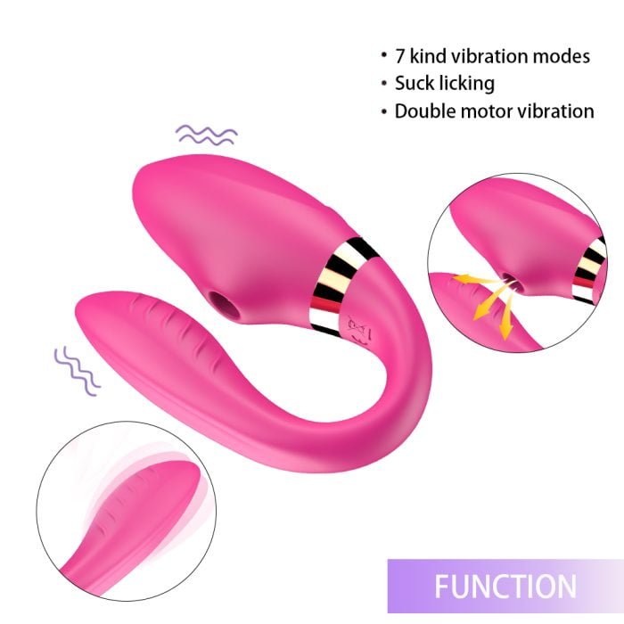 Vibrador de Casal com Sucção de Clitóris Pulsação Recarregável com 7 Modos de Vibração Cod. XE 1006 - Image 3