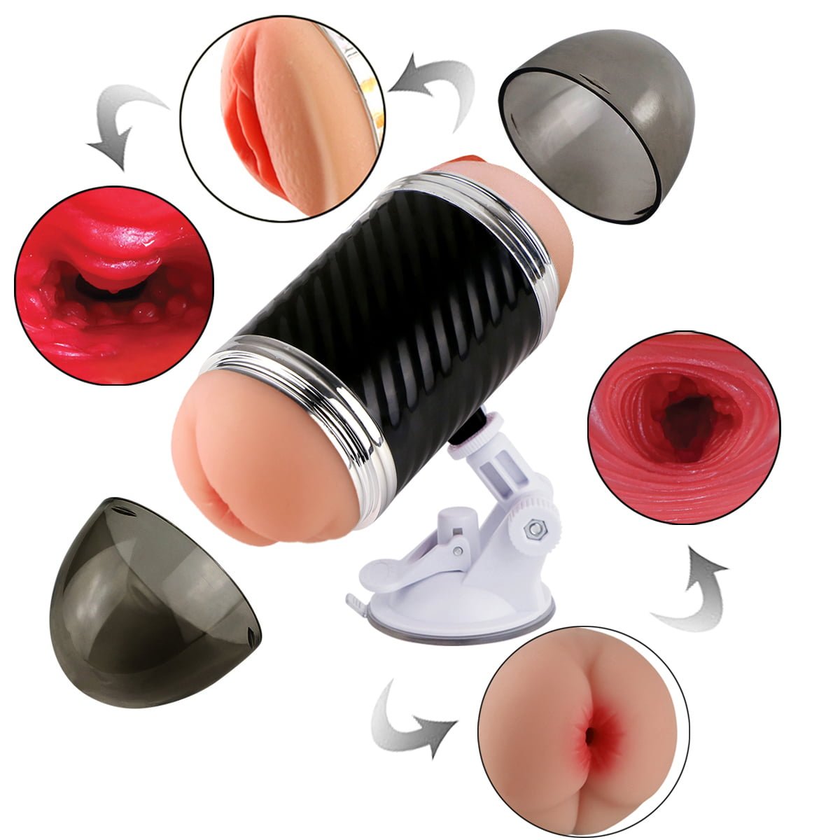 Masturbador Realístico Formato Anus e Vagina com Base Cod. XV 1001 - Imagem 3