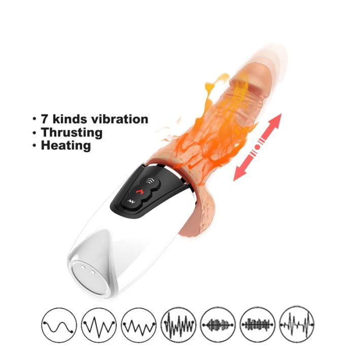 Prótese Realística Recarregável Pênis com 7 Modos de Vibração, Vai e Vem e Aquecimento  Cod. XE 1002 - Image 5