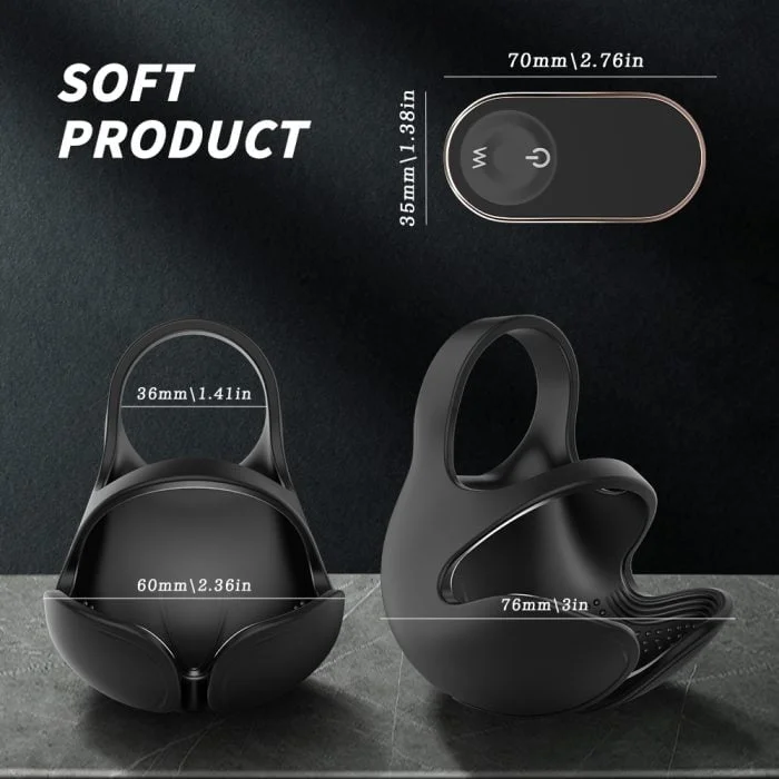 Anel Peniano com Vibro  e Massageador de Testículos com 9 Modos de Vibração Recarregável com Controle Cod. XT 1001 - Imagem 5