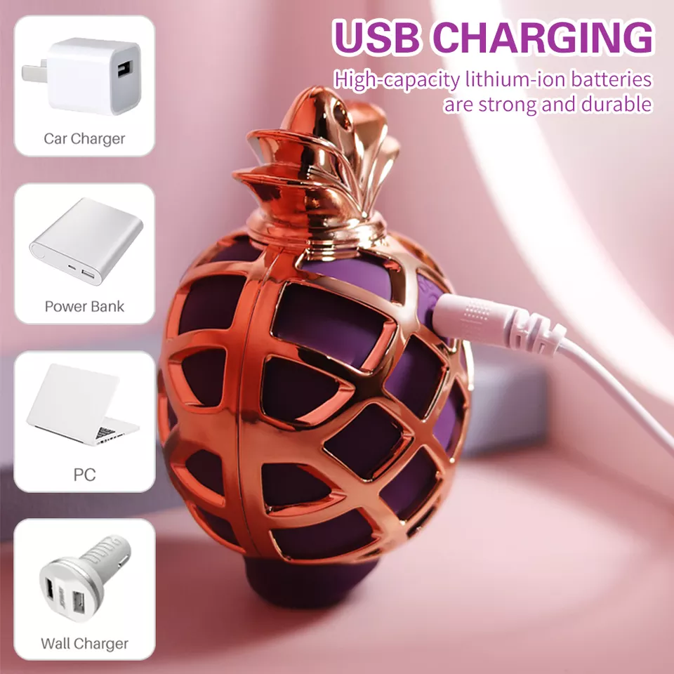 Pulsador Formato Abacaxi com 7 Modos de Pulsação Recarregável Cod. XS 1007 - Imagem 3