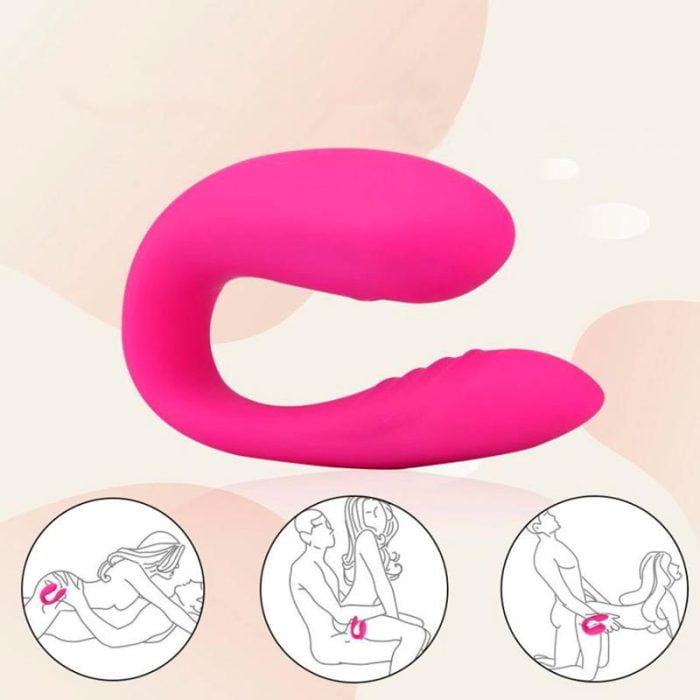 L&B--Vibrador de Casal Com 10 Modos de Vibração e Sucção Recarregável Cod. DL 1010 - Image 4