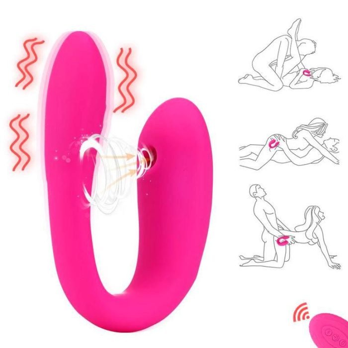 L&B--Vibrador de Casal Com 10 Modos de Vibração e Sucção Recarregável Cod. DL 1010 - Image 2