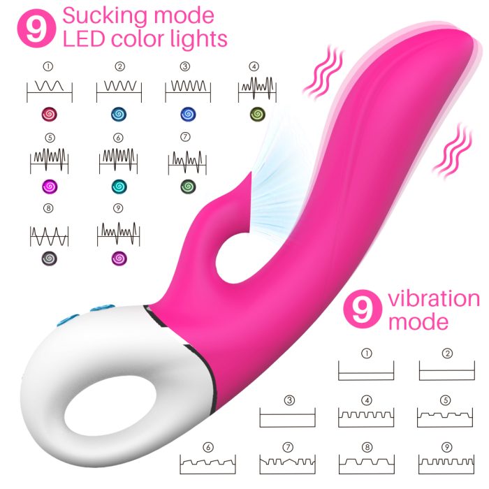 L&B -- Vibrador de Ponto G com Estimulador Sugador de Clitóris com 9 Modos de Sucção e Vibração Recarregável Cod. XT 1003 - Image 3