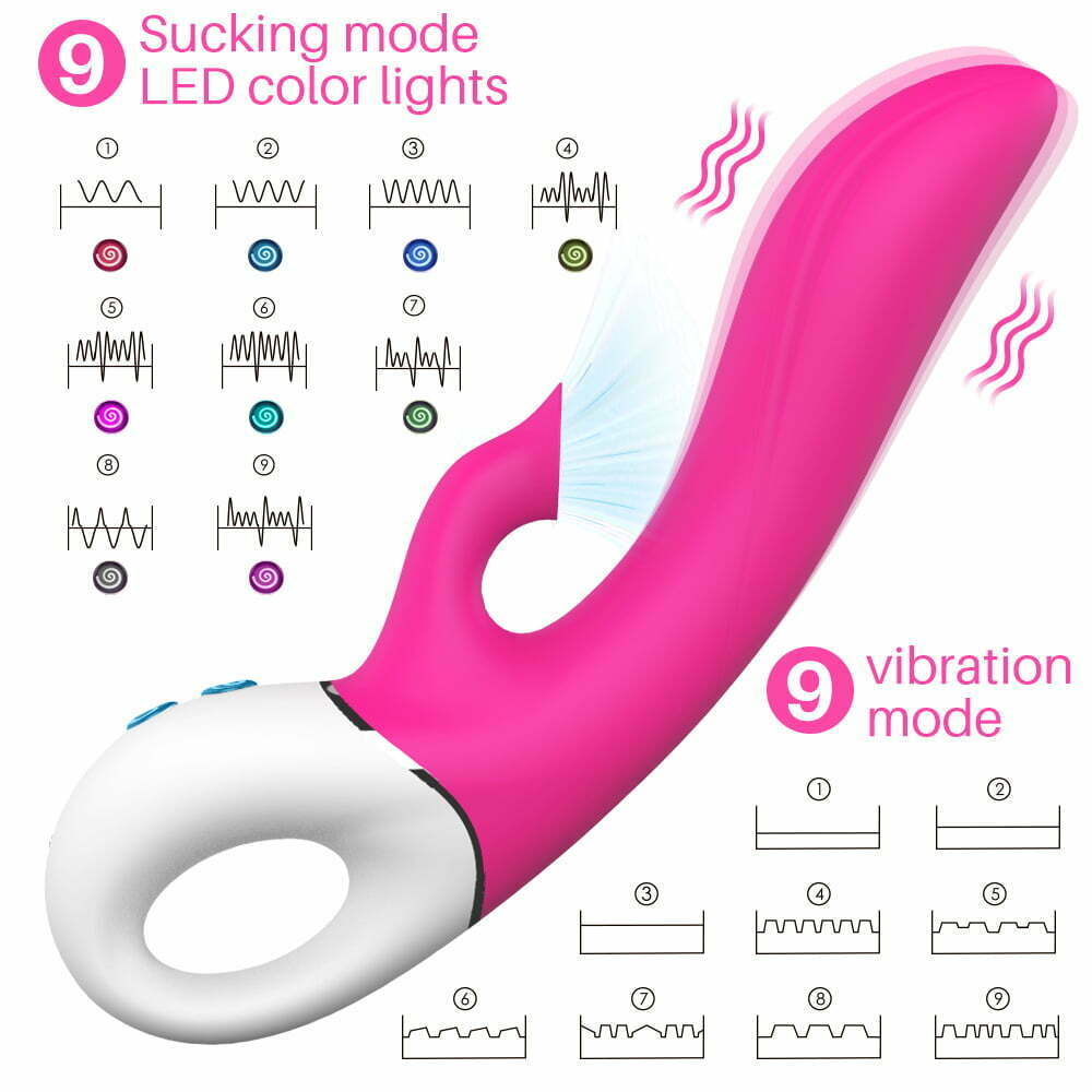 L&B -- Vibrador de Ponto G com Estimulador Sugador de Clitóris com 9 Modos de Sucção e Vibração Recarregável Cod. XT 1003 - Imagem 3