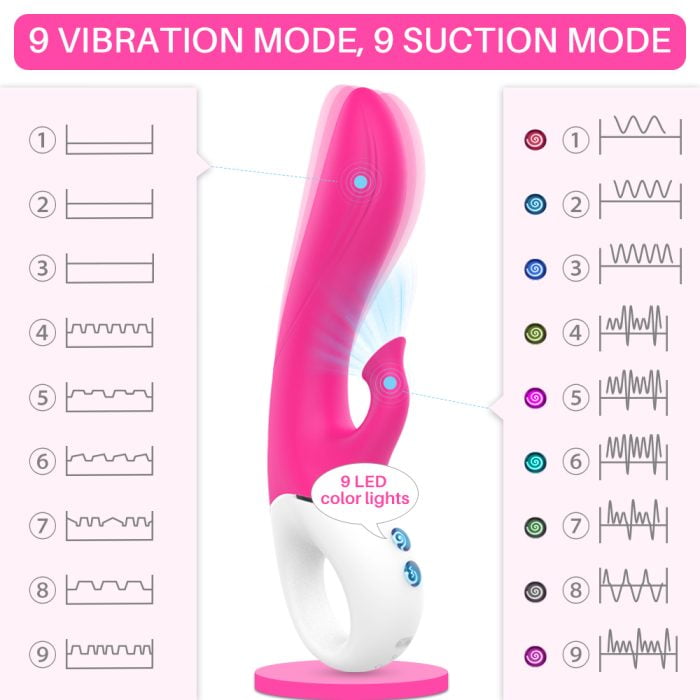 L&B -- Vibrador de Ponto G com Estimulador Sugador de Clitóris com 9 Modos de Sucção e Vibração Recarregável Cod. XT 1003 - Image 4