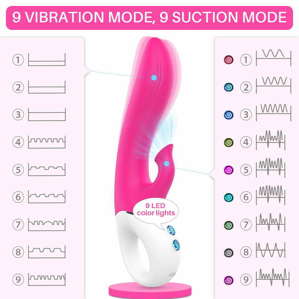L&B -- Vibrador de Ponto G com Estimulador Sugador de Clitóris com 9 Modos de Sucção e Vibração Recarregável Cod. XT 1003 - Imagem 4