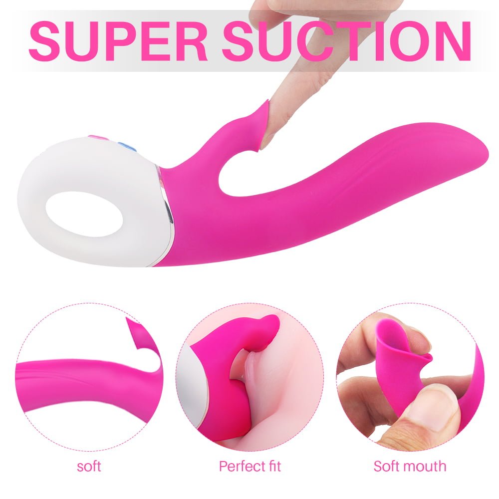 L&B -- Vibrador de Ponto G com Estimulador Sugador de Clitóris com 9 Modos de Sucção e Vibração Recarregável Cod. XT 1003 - Imagem 2