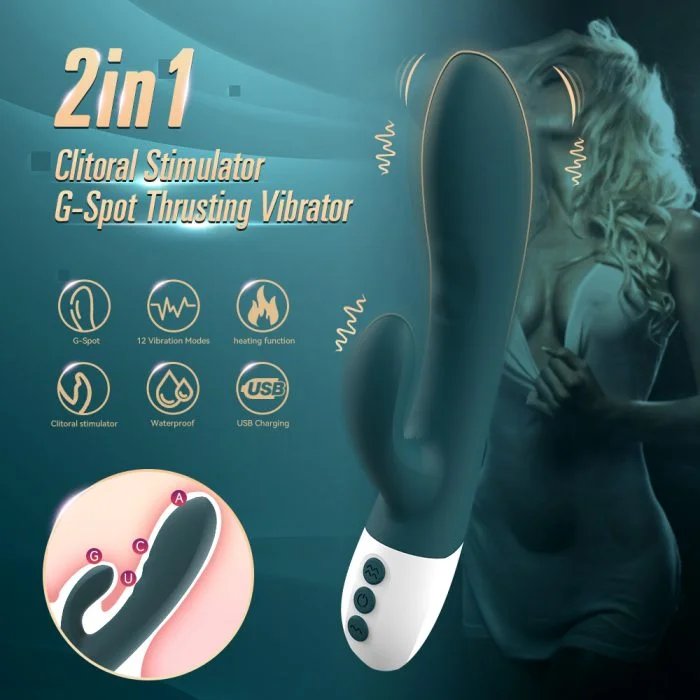 Vibrador com Estimulador de Clitóris com Aquecimento e 12 Modos de Vibração Cod. BC 1075 - Imagem 3