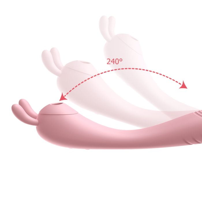 Vibrador com Sugador e Pulsador Coelhinho Recarregável com 12 Modos de Vibração e Pulsação Cod. BC 1072 - Image 2