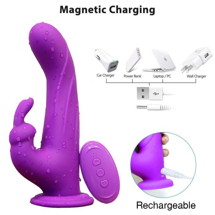 Vibrador Rabbit com 10 Modos de Vibração Recarregável com Controle Cod. NN 1002 - Image 2