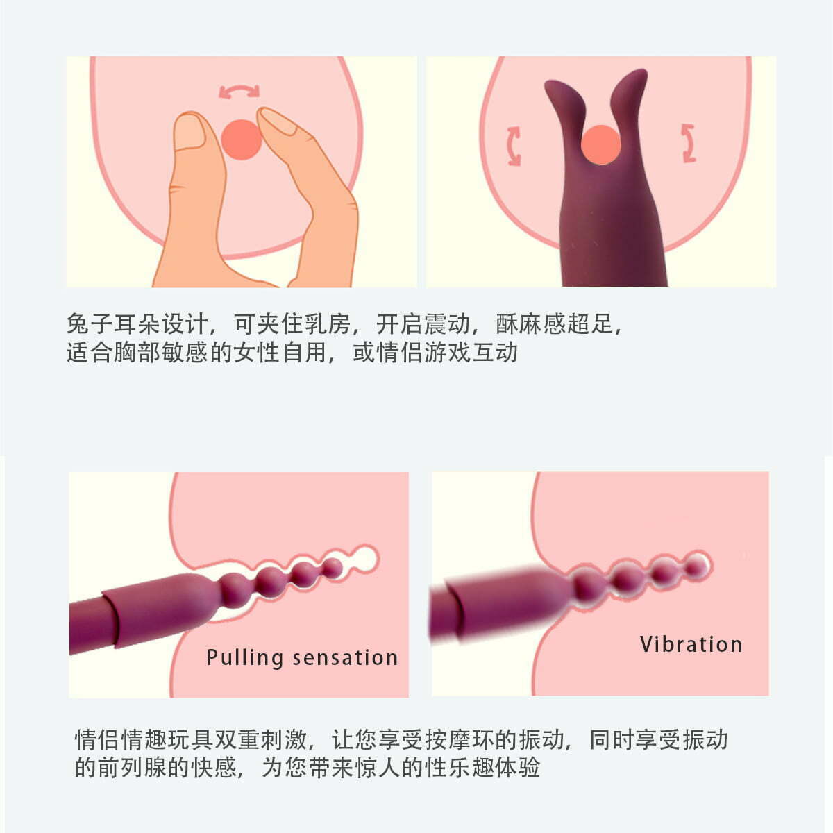 Vibrador de Clitóris com 2 peças Recarregável Cod. NN 1013 - Imagem 3