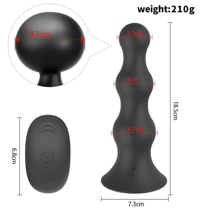 Plug Anal Inflável com 10 Modos de Vibração Recarregável Cod. XJ 1023