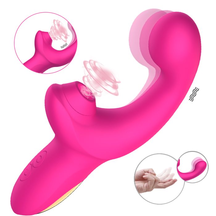 Vibrador com 10 Modos de Vibração e Sucção com Movimento de Dedo Recarregável Cod. XJ 1014