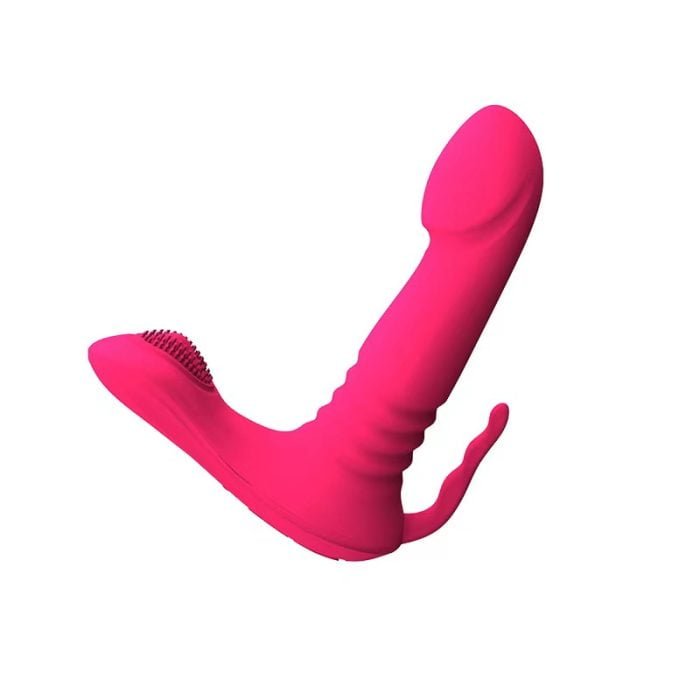 Vibrador de Ponto G Tripla Estimulação por Aplicativo com 8 Modos de Vibração Recarregável Cod. XE 1009