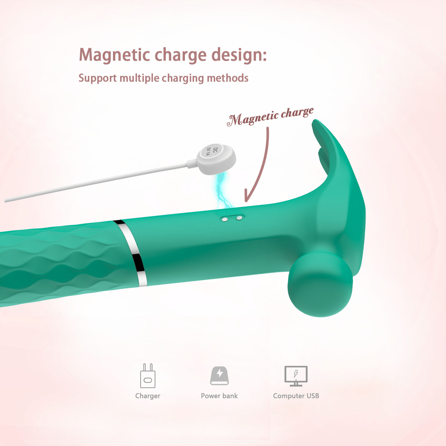 Vibrador Formato Martelo com 24 Modos de Vibração Recarregável Cod. BD 1001 - Imagem 2