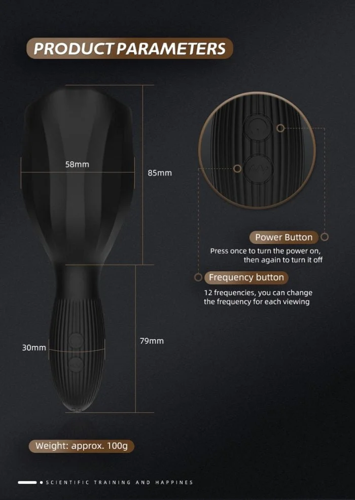 Masturbador Masculino com 12 Modos de Vibração Recarregável Cod. BC1088 - Imagem 3
