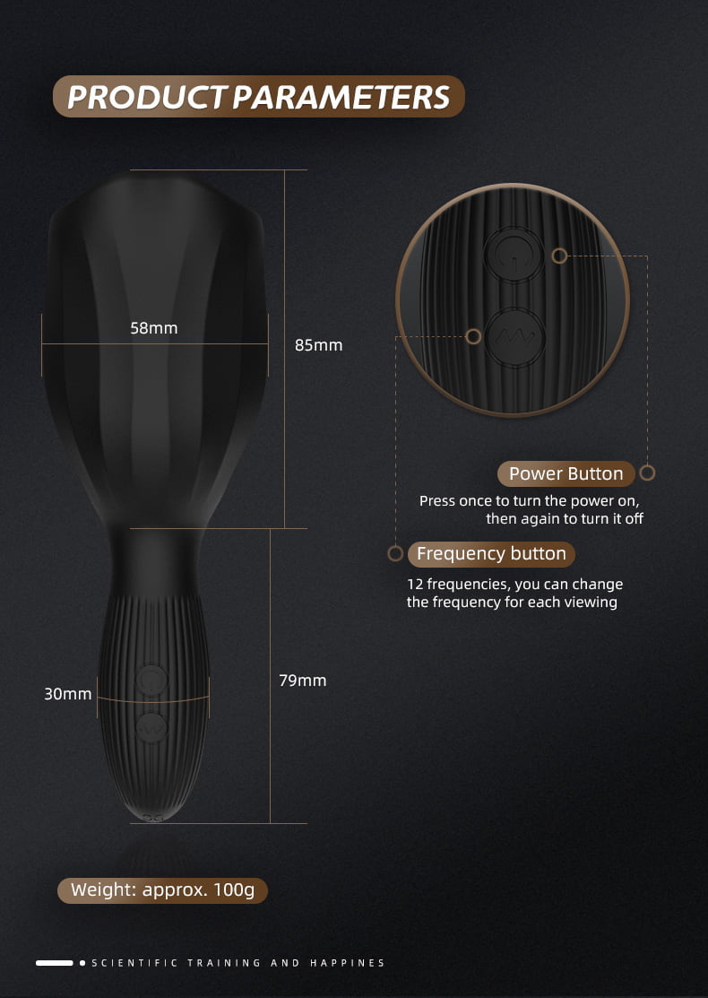 Masturbador Masculino com 12 Modos de Vibração Recarregável Cod. BC1088 - Imagem 3