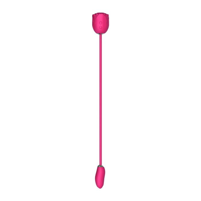 L&Z - Vibrador Duplo com Estimulador de Clitóris Formato ROSA Com Sucção e Vibração Recarregável Cod. ML 007. - Image 2