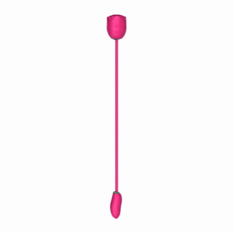 L&Z - Vibrador Duplo com Estimulador de Clitóris Formato ROSA Com Sucção e Vibração Recarregável Cod. ML 007. - Imagem 2