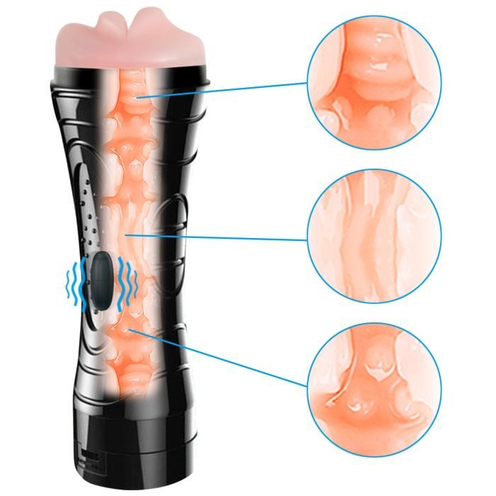 Masturbador Lanterna Alta Simulação da Boca Vibratório á Pilha Cod. XV 1029 - Image 3