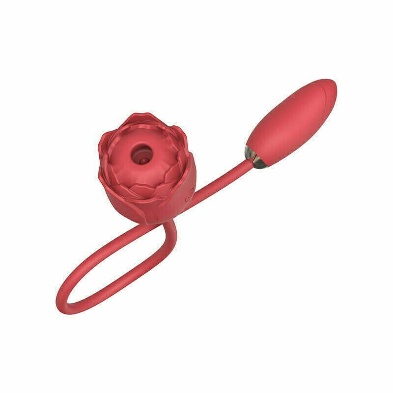 L&Z - Vibrador Duplo com Estimulador de Clitóris Formato ROSA Com Sucção e Vibração Recarregável Cod. ML 007. - Imagem 3