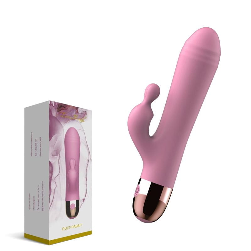 Vibrador com Estimulador de Clitóris com 10 Modos de Vibração Recarregável Cod. BK 1005