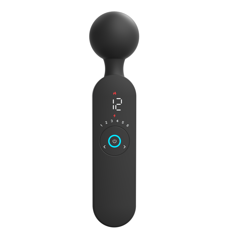 Massageador Varinha Mágica com 12 Modos de Vibração e Aquecimento Recarregável com Painel Cod. XD 1027