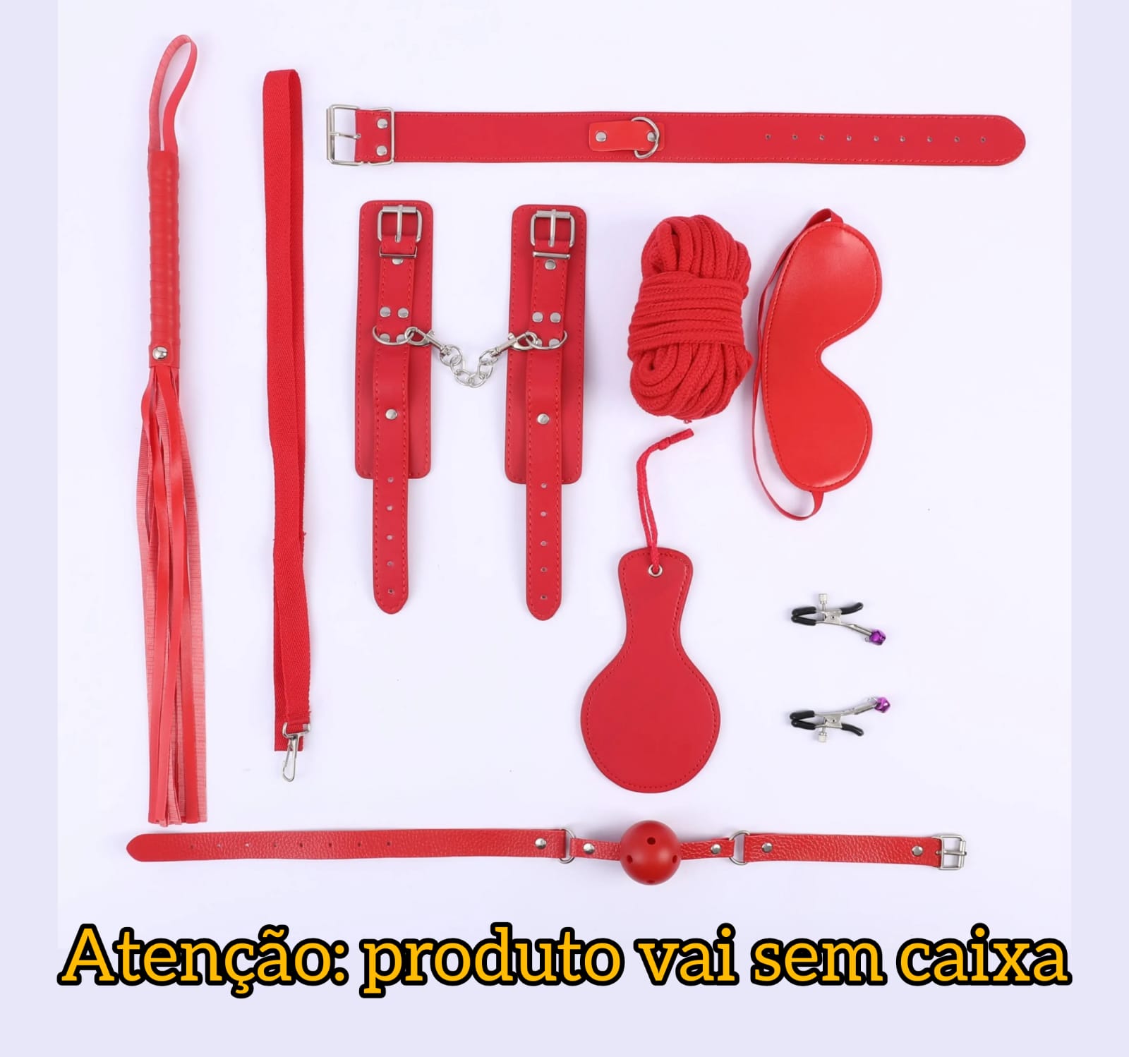 Kit Bondage com Grampo de Mamilo 8 peças Cod. BL 10087