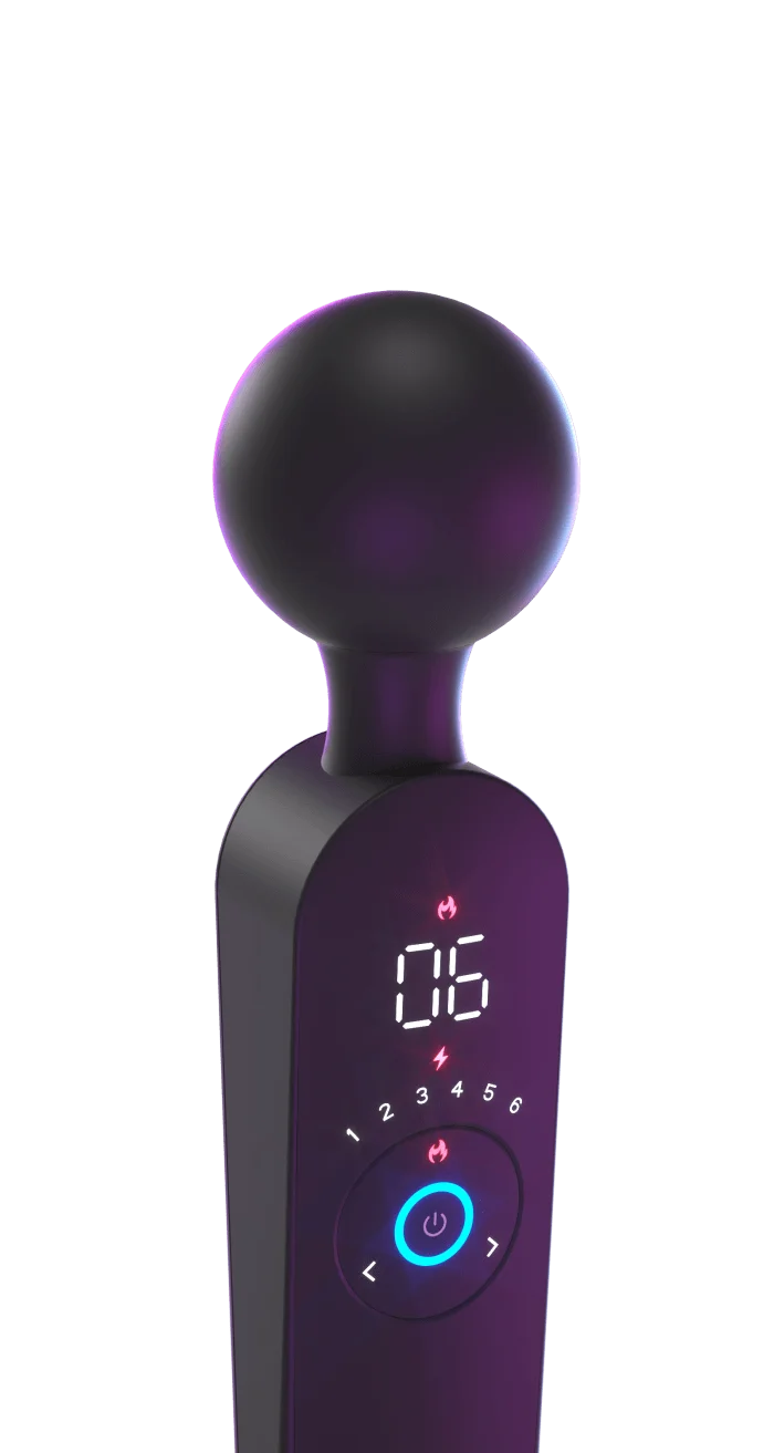 Massageador Varinha Mágica com 12 Modos de Vibração e Aquecimento Recarregável com Painel Cod. XD 1027 - Image 2