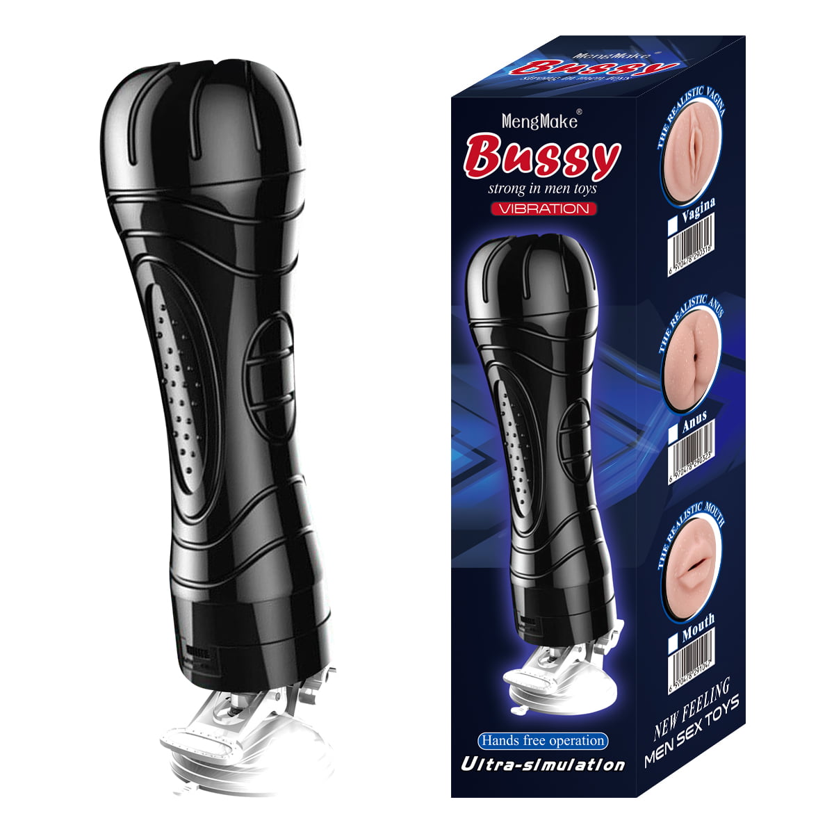 Masturbador Lanterna Alta Simulação da Boca com Base Vibratório á Pilha Cod. XV 1032 - Imagem 2